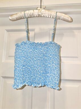 NWT RESA Iris Top in Monterey - Blue Smocked Cami Top - Women